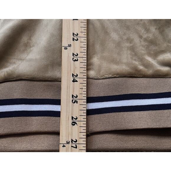 True Religion VELOUR TOUR TRACK JACKET Full Zip Men’s Large Travertine Tan - Picture 7 of 8